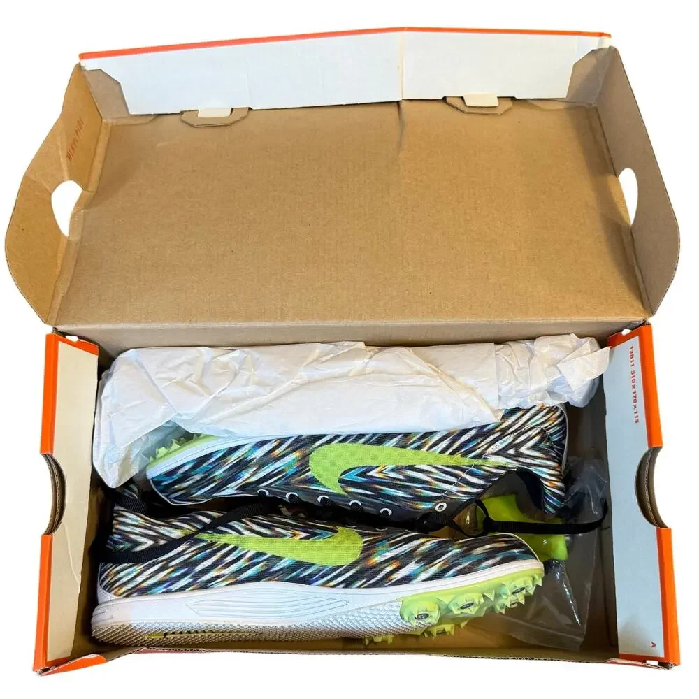 Nike Track Spikes Zoom Rival Distance 8 Racing Shoe Volt Black Women’s Size 9